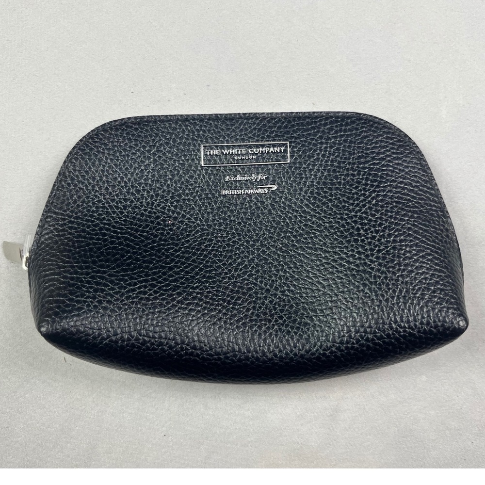 The White Company British Airways Black Pebbled Amenity Pouch Travel Bag